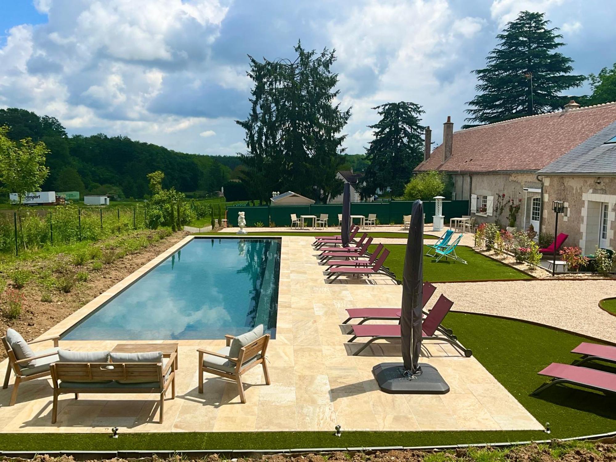 Sans Souci Bed And Breakfast Luxe Heated Pool And Restaurant Luzillé Εξωτερικό φωτογραφία