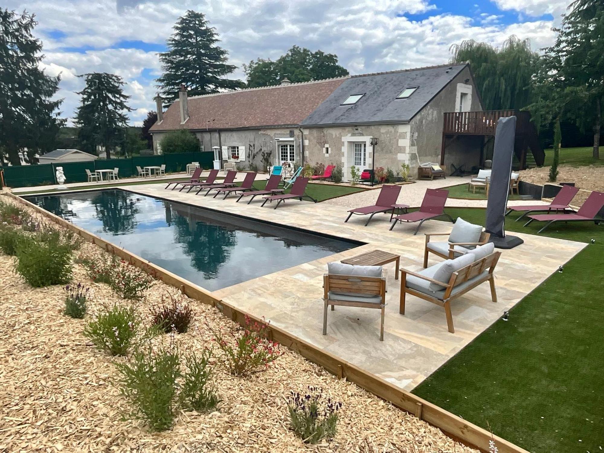 Sans Souci Bed And Breakfast Luxe Heated Pool And Restaurant Luzillé Εξωτερικό φωτογραφία